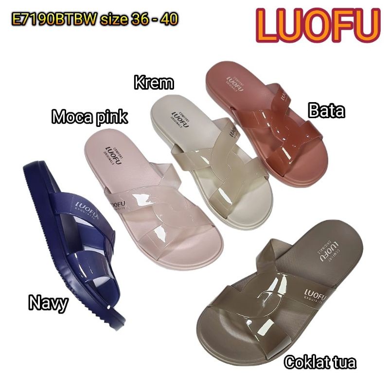 SANDAL WANITA JELLY SELOP IMPORT LUOFU ORIGINAL SENDAL NYAMAN EMPUK