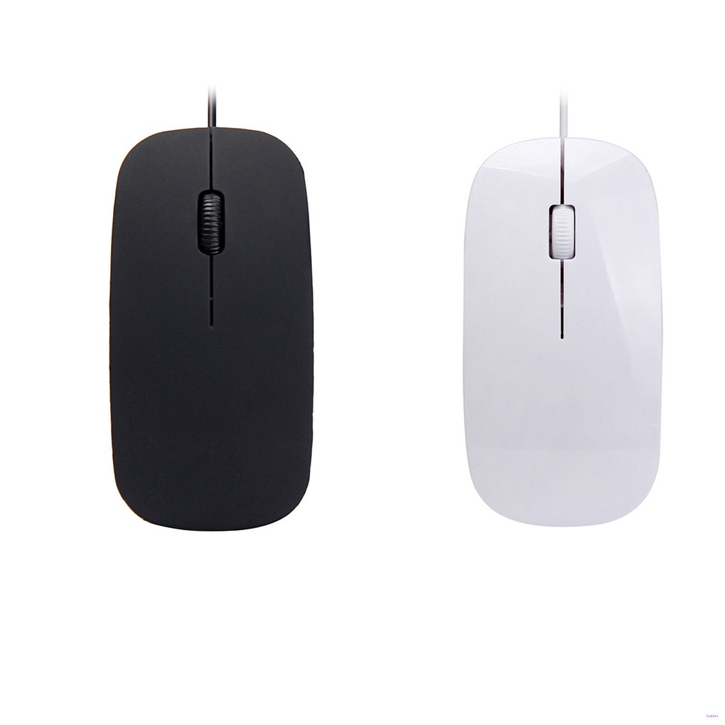 Mouse Gaming Mini Ultra Tipis Warna Hitam Putih Matte Dengan Kabel Usb Untuk Pc/Laptop