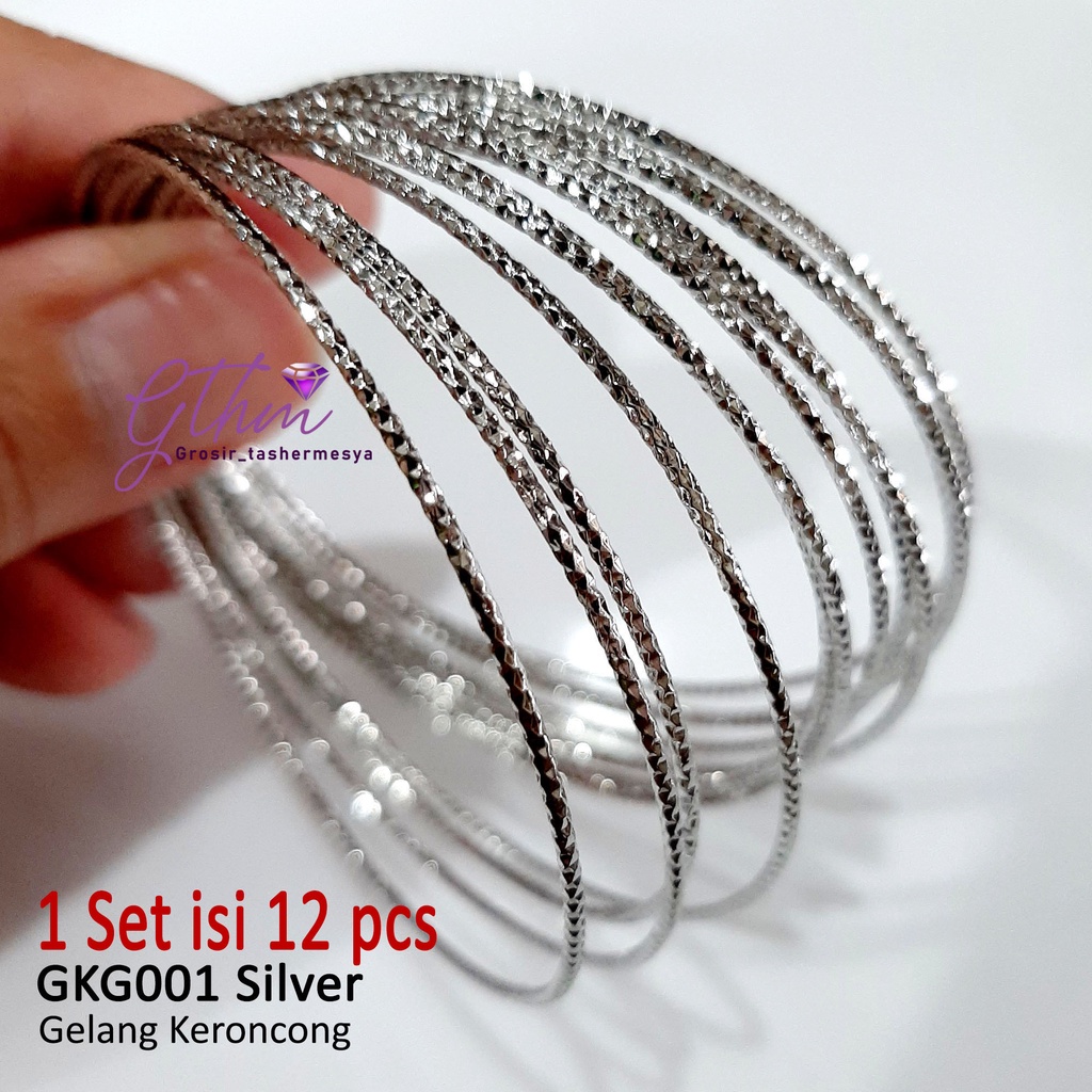 Gelang Keroncong Set 12 perhiasan fashion Anti Karat GKG001 GTHM