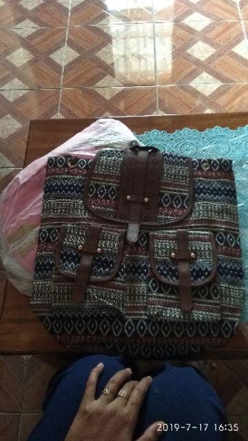 Tas Ransel Im Js-016-13 / Tas Tribal / Tas Batik / Tas Sekolah Anak / Backpack Ethnic / Tas Wanita