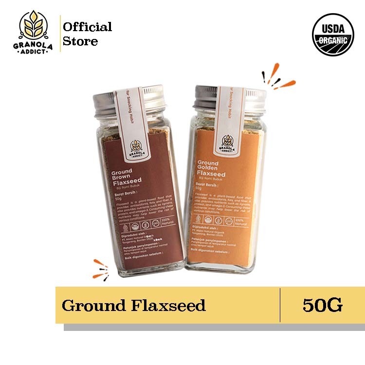 

Granola Addict - Ground Flaxseed / Biji Rami Bubuk 50gr (Golden & Brow
