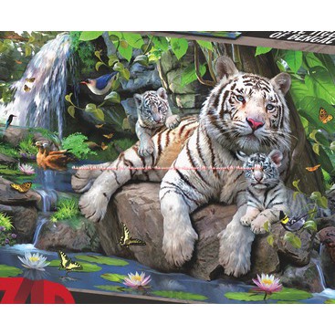 3D Kids Puzzle White Tiger 63Keping Susunan Pazel Hewan Harimau Putih