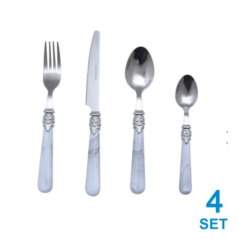 Krishome Set Alat Makan Marble 16 Pcs