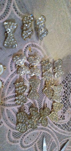 10 Pc Charm Daum Flat Daun 02 Gold