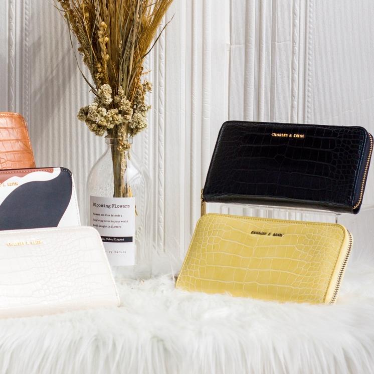 ✻ DOMPET CHARLES & KEITH CROCO MINI LONG WALLET 100% AUTHENTIC - CK2-10770419 ♪