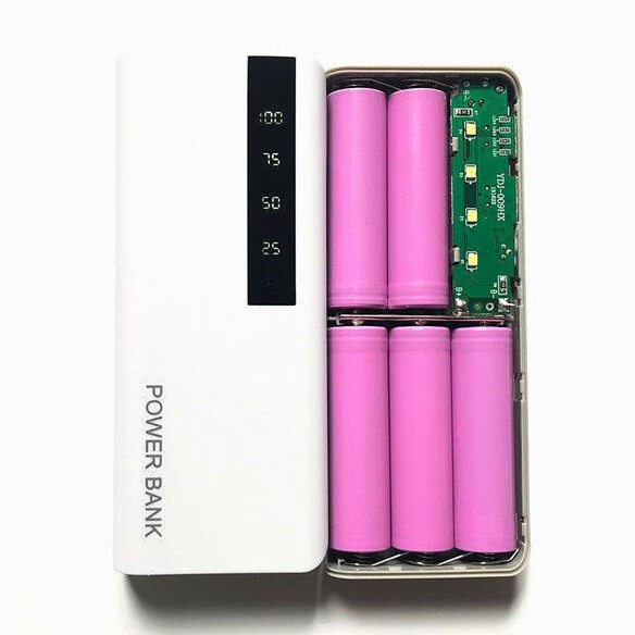 Rovtop DIY Power Bank Case 5x18650 2 Port + Display - PB-01 - White