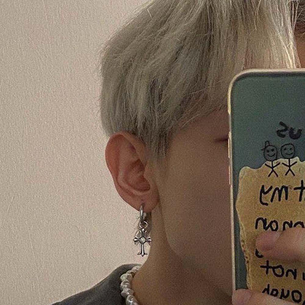 1 Pc Anting Liontin Salib Warna-Warni Gaya Korea Untuk Pria Dan Wanita