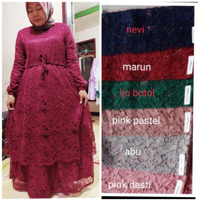 Gamis Malaysia brukat tulang