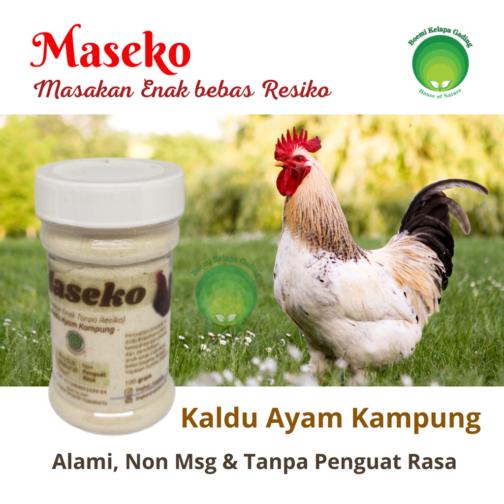 

Kaldu Bubuk Maseko Ayam Lingkar Organik Non MSG botol isi 100 gram