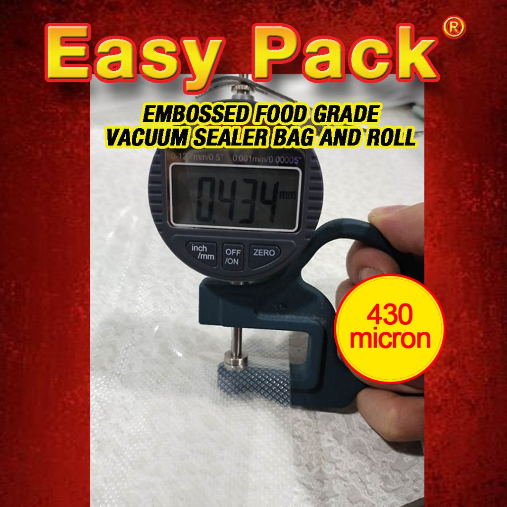 25x30 PLASTIC VACUUM EMBOSSED PLASTIK VAKUM EMBOSS BAG EASY PACK 430 MICRON Vacum Embos Sealer