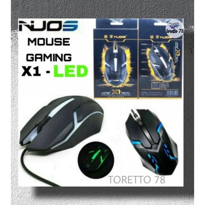 Mouse Gaming Kabel Wired X1 Nuos LED RGB-X1