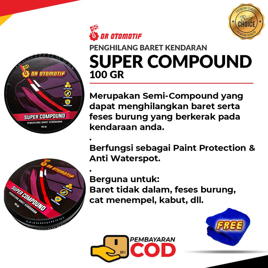 Compound Motor Kompound Body Mobil Penghilang baret Bodi Kendaraan compond Pembersih Lecet Halus Kasar Scratch Remover compon kompon kompond goresan pengkilap pengkilat nano coating ceramic