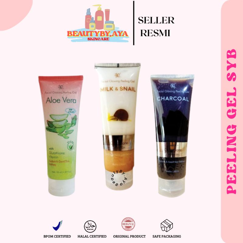 [READY] SYB FACIAL GLOWING PEELING GEL SYB PEELING GEL ALOEVERA MILK SNAIL CHARCOAL PEELING GEL. EXF