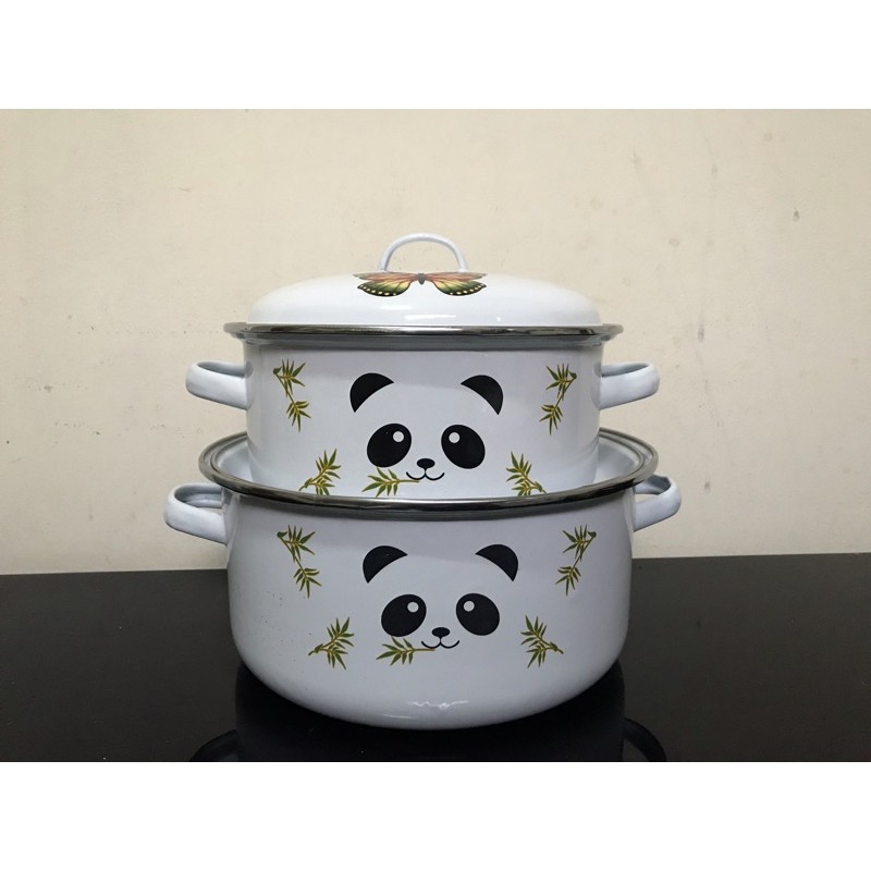 PANCI ENAMEL 22CM MOTIF PANDA