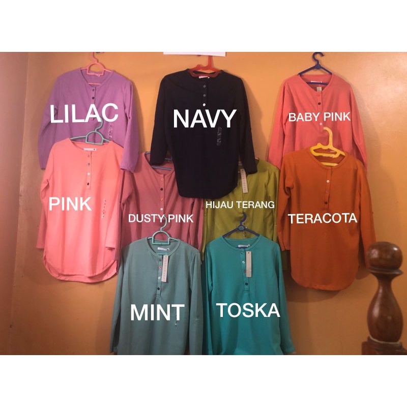CUCI GUDANG T-Shirt  PHENOMENAL polos lengan panjang / Kaos atasan wanita / Atasan Rajut