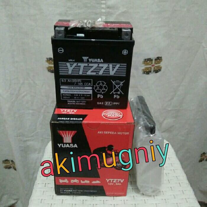  AKI  MOTOR  NMAX AEROX  LEXI YUASA YTZ7V GTZ7V 12V 6AH KODE 