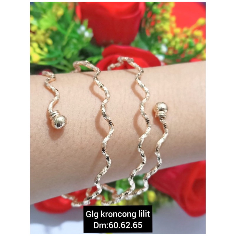 Gelang keroncong TITANIUM isi 6 free cincin