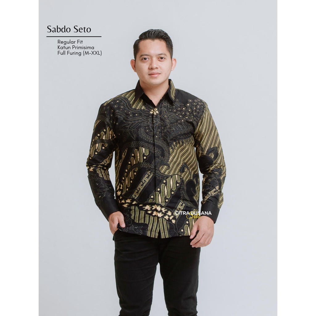 SABDO SETO Kemeja Batik Pria Full Furing Bahan Katun Primisima