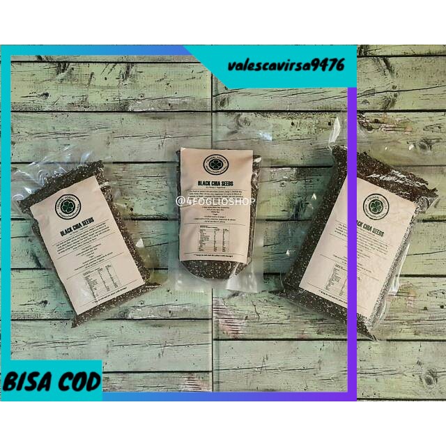 

⭐BISA COD⭐ ORGANIC BLACK CHIA SEEDS 1 KG (CERTIFIED)