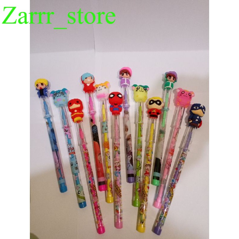

1 PCS Pensil Cabut Susun Pensil Lantu Pensil Bensia Karakter Animasi Lucu