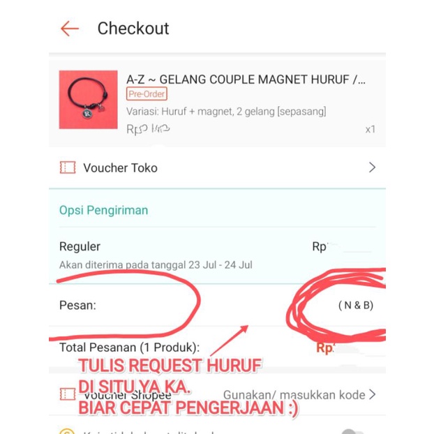 ( A-Z ) GELANG COUPLE MAGNET HURUF / GELANG VIRAL EPOXY / GELANG TALI COUPLE MAGNETIK / PASANGAN