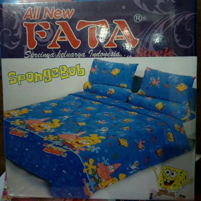 SPREI/SEPRAY/SEPRAI FATA ANAK SPONGEBOB SINGLE 120X200CM