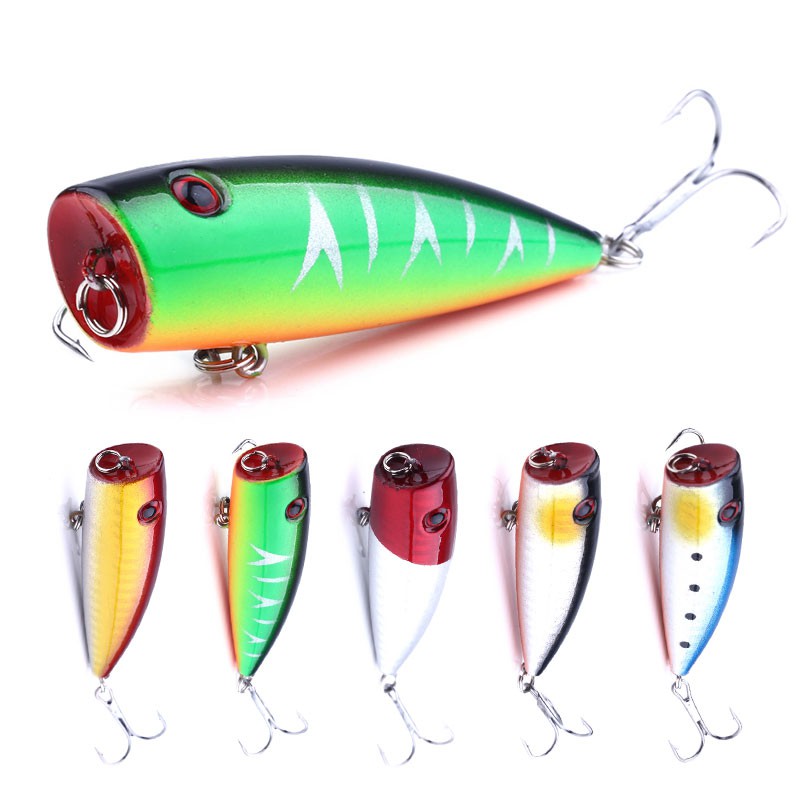 HENGJIA 5pcs 7cm/9g Popper Umpan Pancing Memancing Peralatan Swimbait Ikan Fishing Lure Tackle