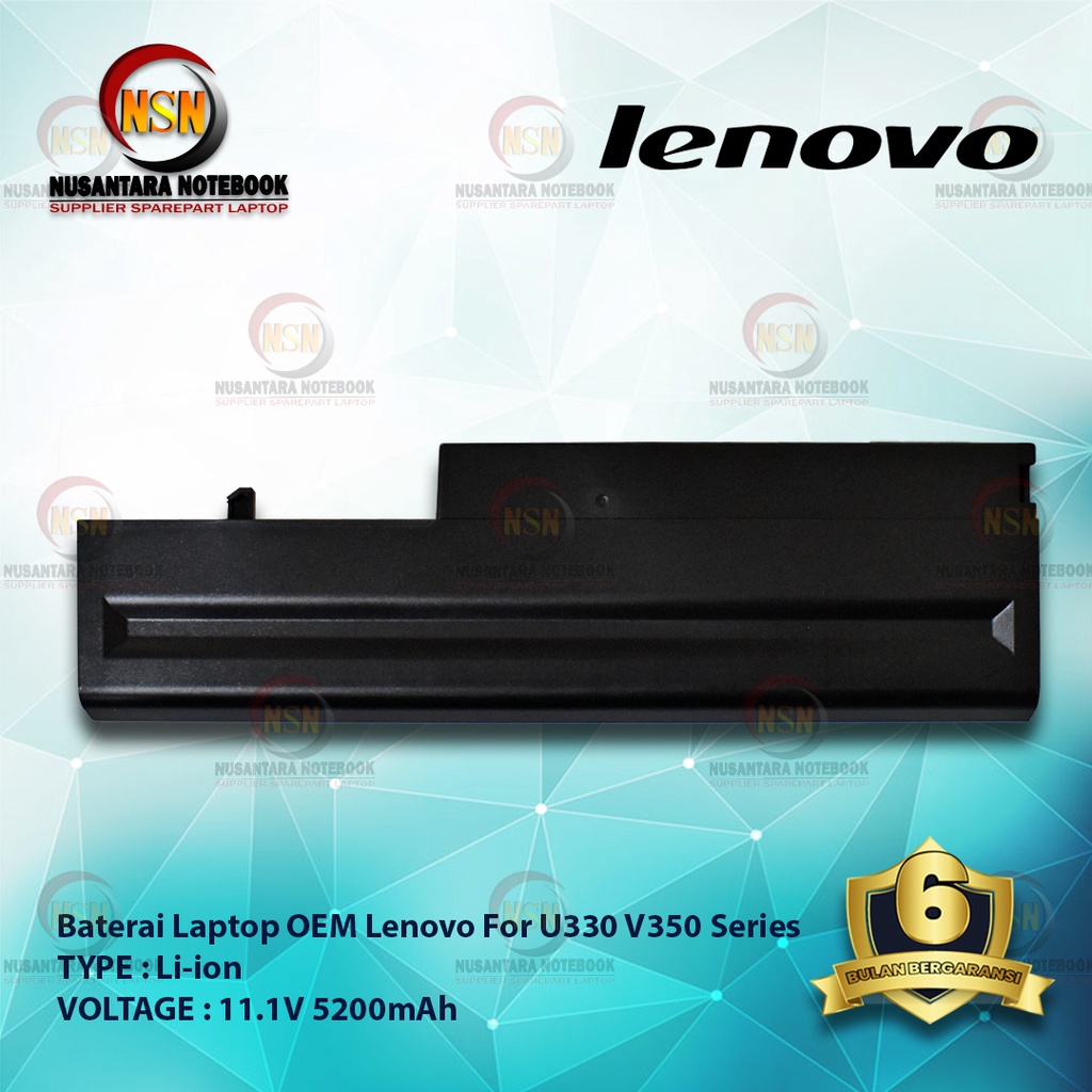 Baterai Laptop OEM Lenovo For U330 V350 Series / L08L6D12, L08S6D12