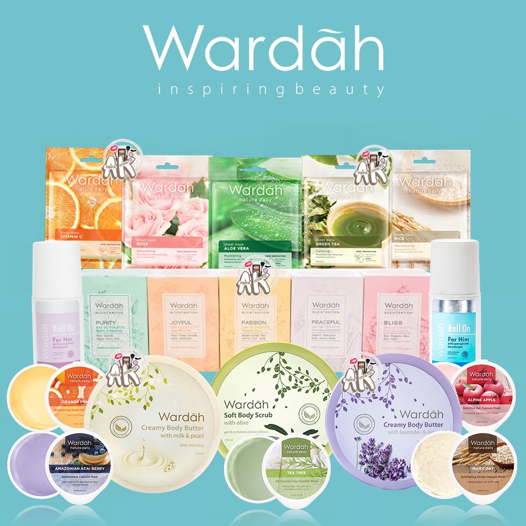 WARDAH  NATURE DAILY SHEET MASK, ROLL ON, CAPSULE MASK, BODY BUTTER
