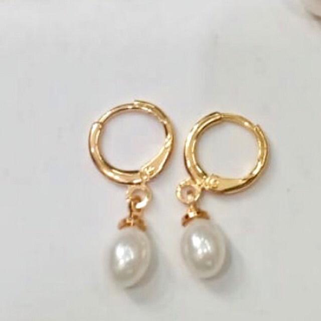 Antimg / anting mutiara / mutiara. / yaxiya / xuping / lapis emas-Oval