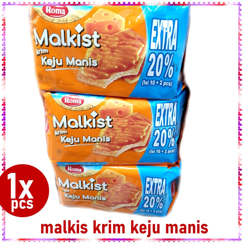 

makanan ringan malkist ROMA KEJU manis 120gr biskut dan kue kering ROMA