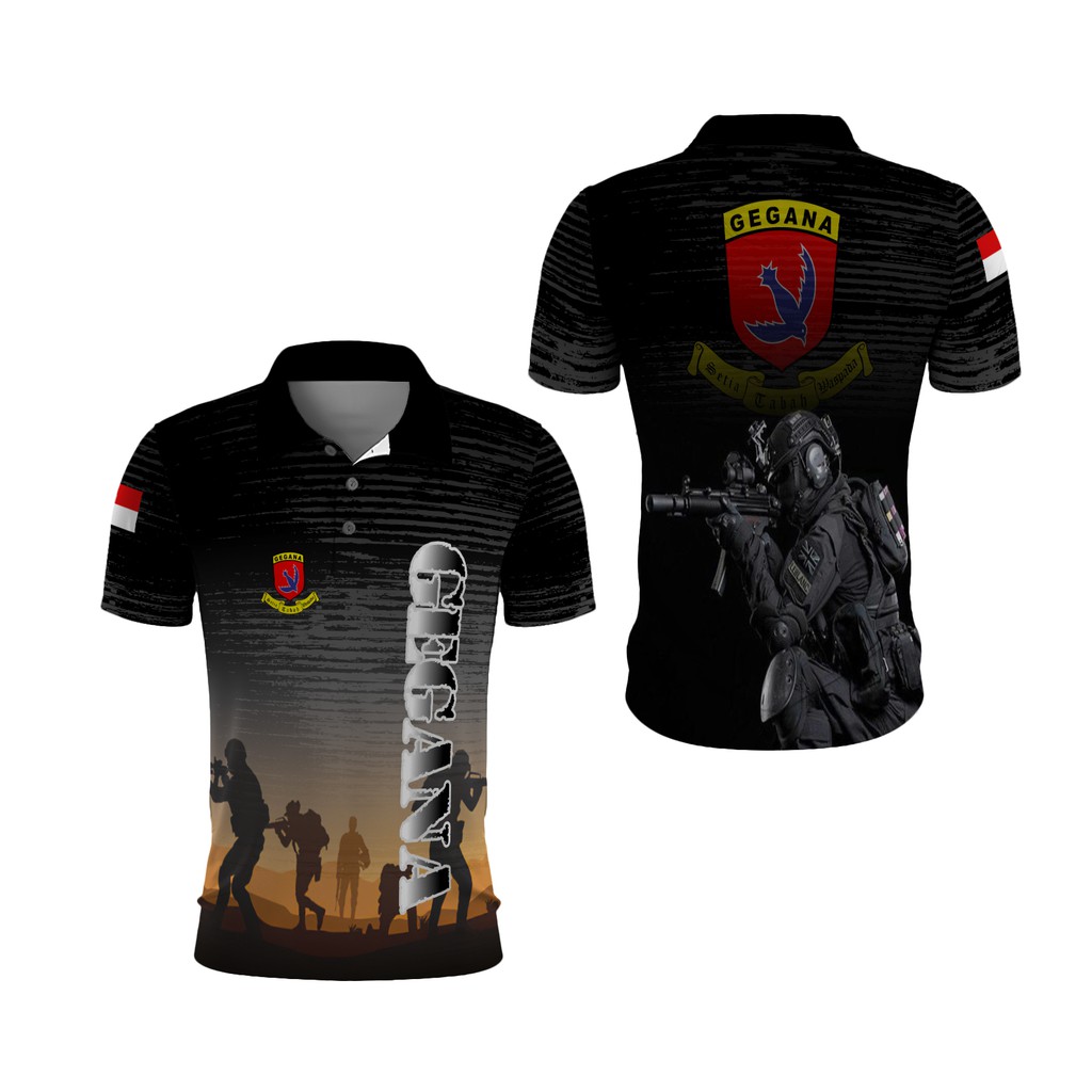 Kaos Kerah GEGANA | Polo Shirt Gegana | Kaos Wangki TNI Gegana