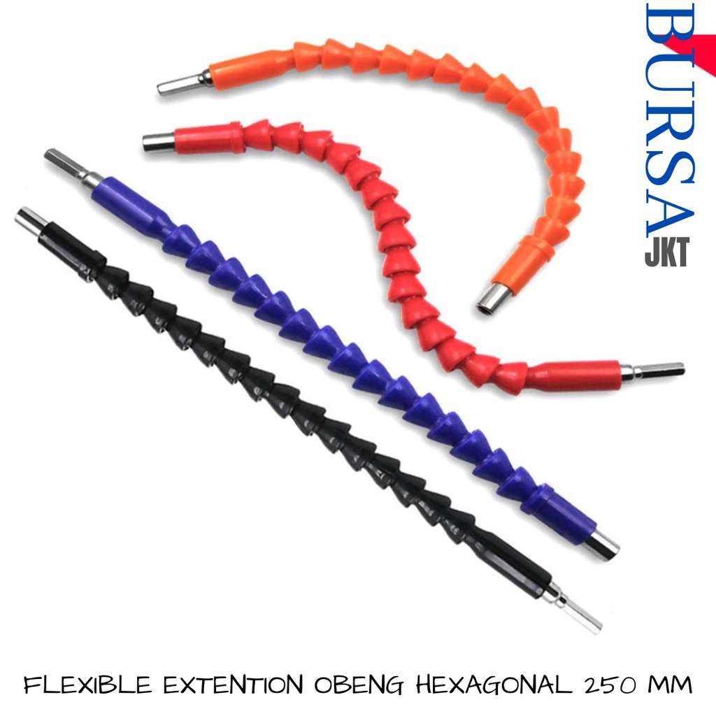 FLEXIBLE SAMBUNGAN KEPALA MATA BOR 25 CM OBENG FLEXIBLE HEX PLASTIK SCREWDRIVER EXTENTION