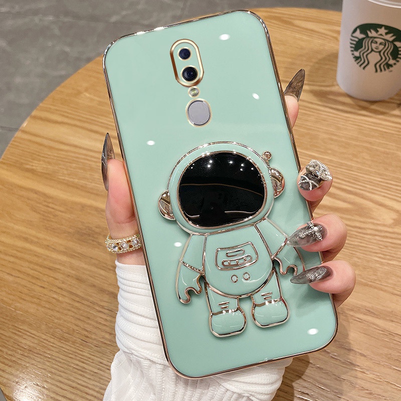 Casing Hp OPPO F11 A9 F11 PRO F9 F9 PRO A59 F1S Warna Permen Astronot Stand Deluxe Kamera Case