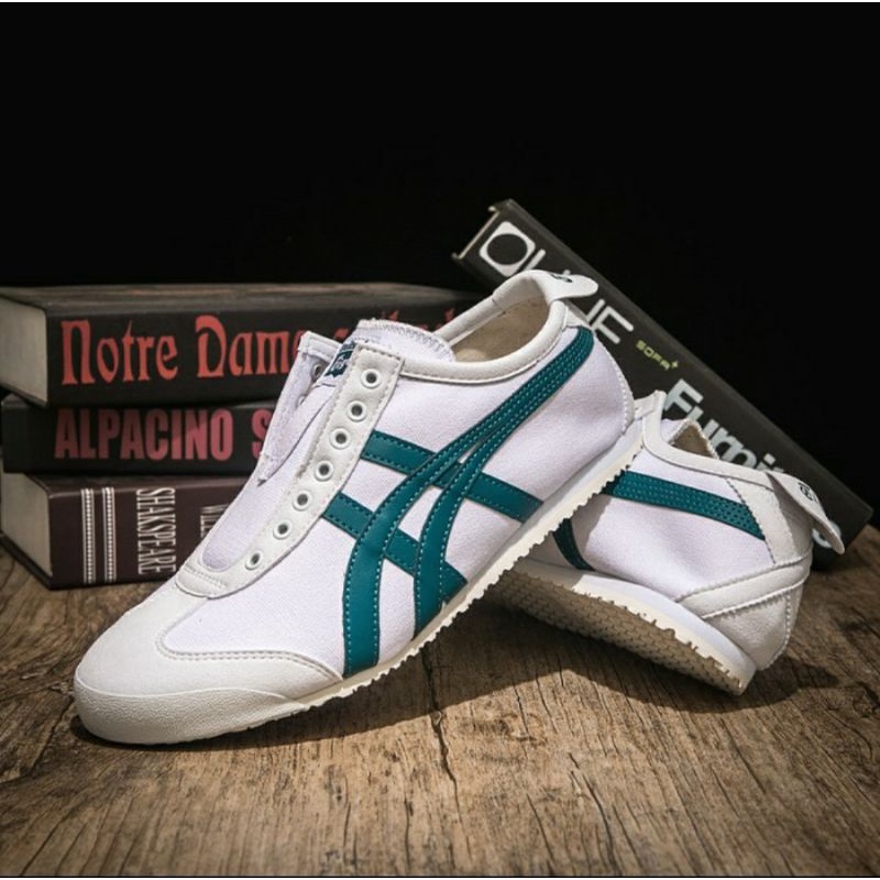 Onitsuka Tiger Mexico 66 Slip On White Dark Green ORIGINAL Material