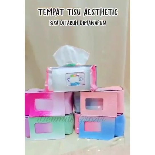 (Murah)Tempat Tisu Aesthetic / Tempat Tisu 2in 1 / Tempat Tisu Kering Tisu Basah