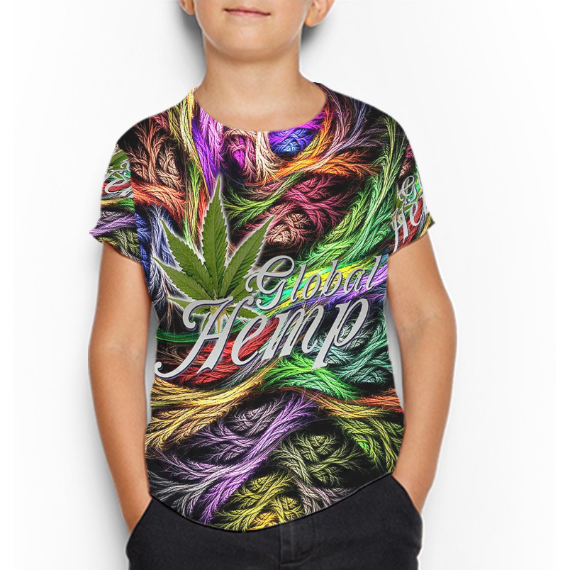 Global Hemp Tshirt Fullprint Bahan Polyester Jersey Casual Kaos Anak Umur 3 s/d 10 Tahun