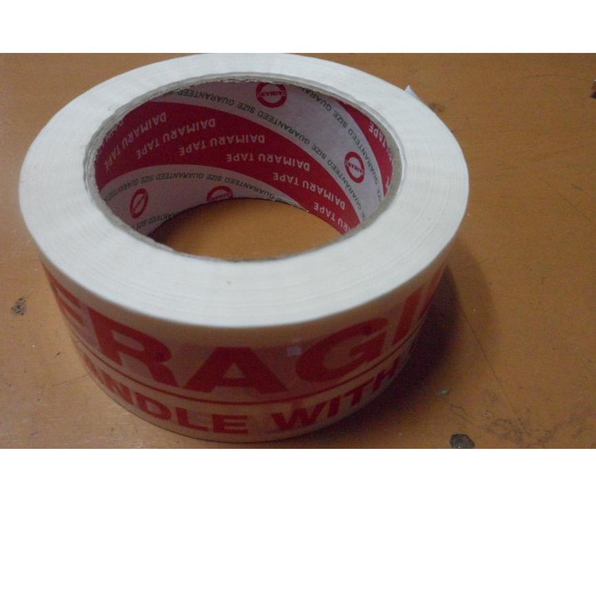 

Import Terbaik LAKBAN FRAGILE PUTIH DAIMARU / PLAKBAN JANGAN DIBANTING 2" 100 METER