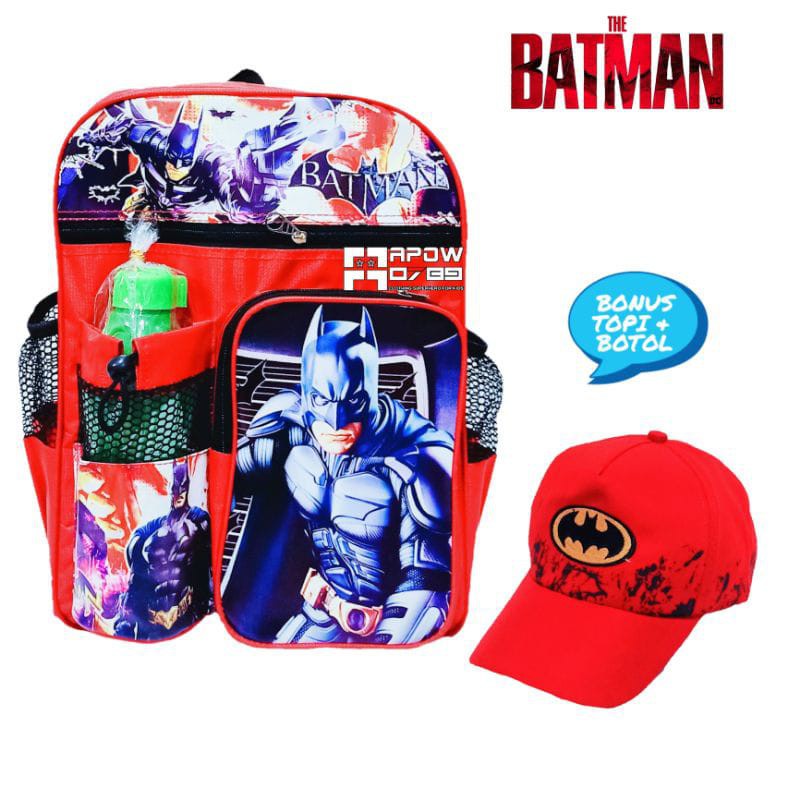 Tas Ransel Batman Free Topi + Botol Minum