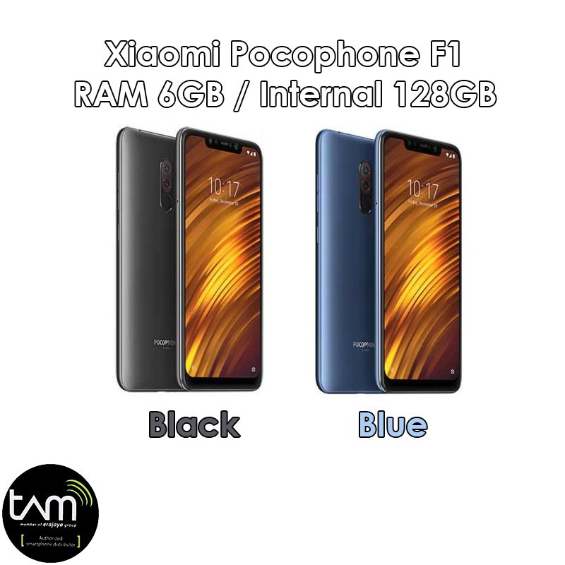 Xiaomi Pocophone F1 - RAM 6GB ROM 128GB (6/128) - Black / Blue - Baru NEW - Resmi TAM