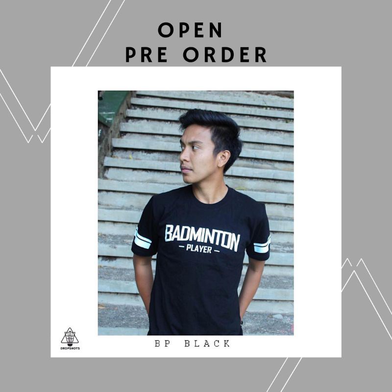 Dropshot Badminton Player Kaos Hitam