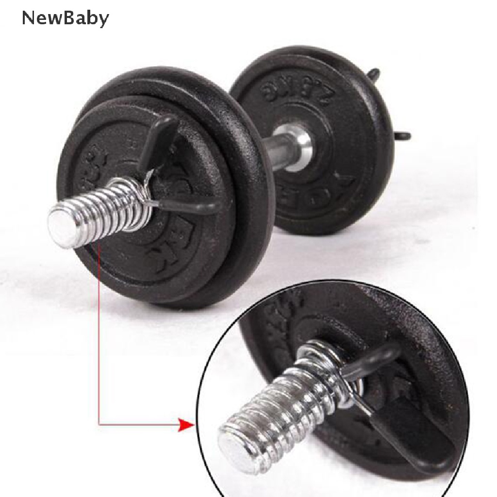 NewBaby Barbell Clamp Spring Collar Clips Gym Weight Dumbbell Lock Kit Barbell Lock ID