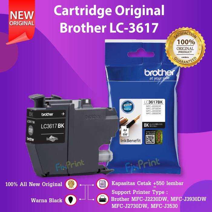 Cartridge Tinta Brother LC3617 LC-3617 LC 3617 Printer J3530DW J3530