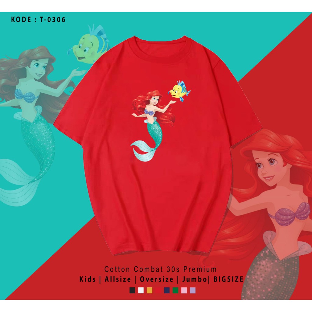 ARIEL MERMAID / TERMURAH / PREMIUM BAJU KAOS  / T-SHIRT / KATUN LENGAN PENDEK / TUMBLR TEE /