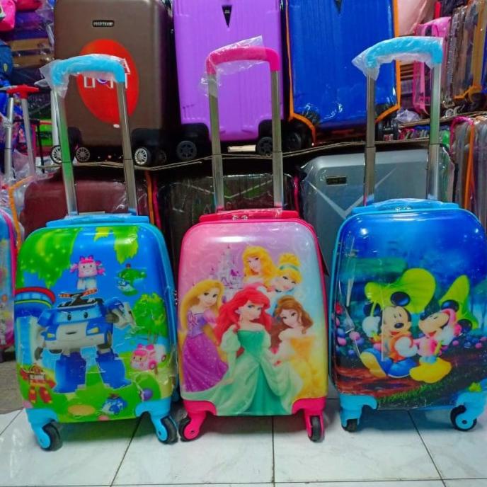 tas koper fiber anak laki sd troli sekolah travel spiderman