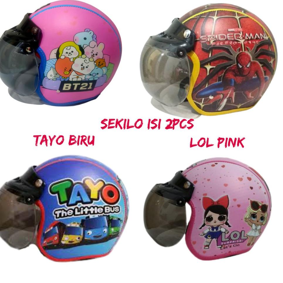 SAU.01Jl22ˣ - HELM BOGO ANAK karakter tayo / helm hello kitty / helm bogo anak / helm little pony /H