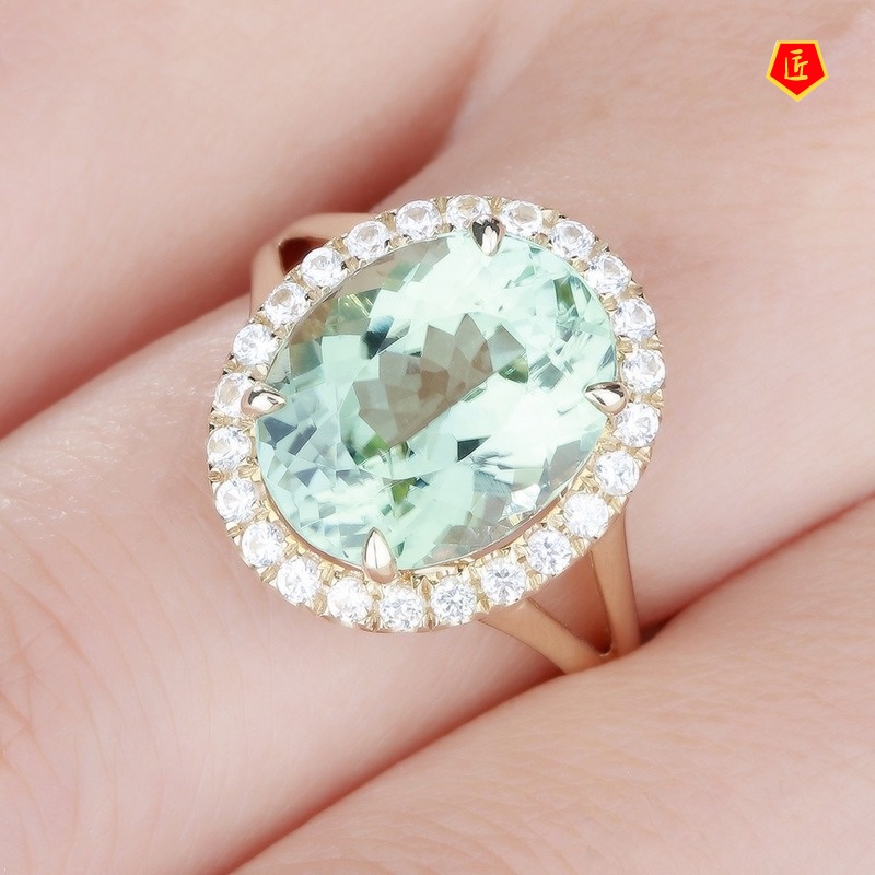 [Ready Stock]Fashion Elegant Emerald Diamond Ring