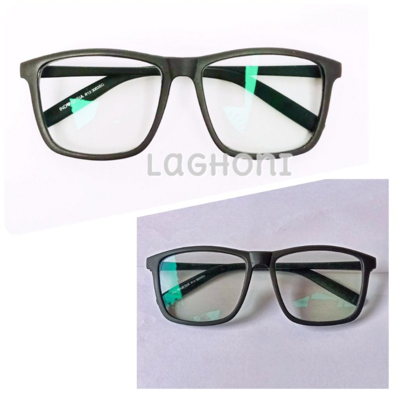 kacamata persegi R13 3003 lensa photocromic ( free request ukuran minus )
