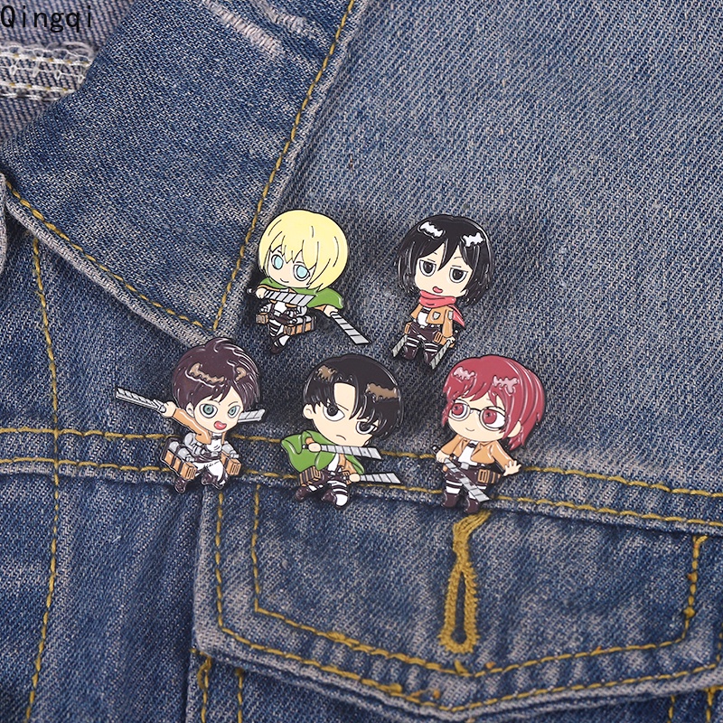 Bros Pin Enamel Desain Anime Attack on Titan Untuk Dekorasi Pakaian