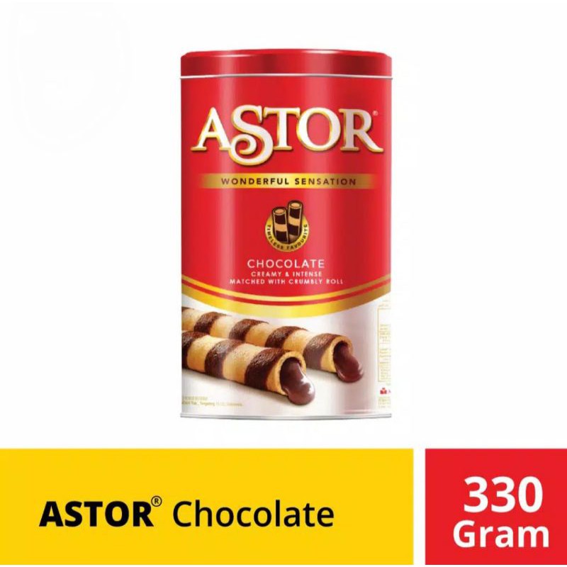 Astor Chocolate Wafer Stick Kaleng 156/330Gram